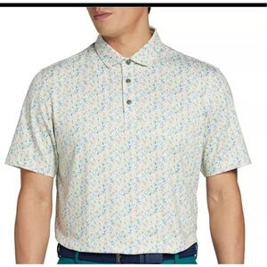 Walter Hagen men’s S Clubhouse Golf Polo Shirt Yellow Fresco Lemon Sorbet Print
